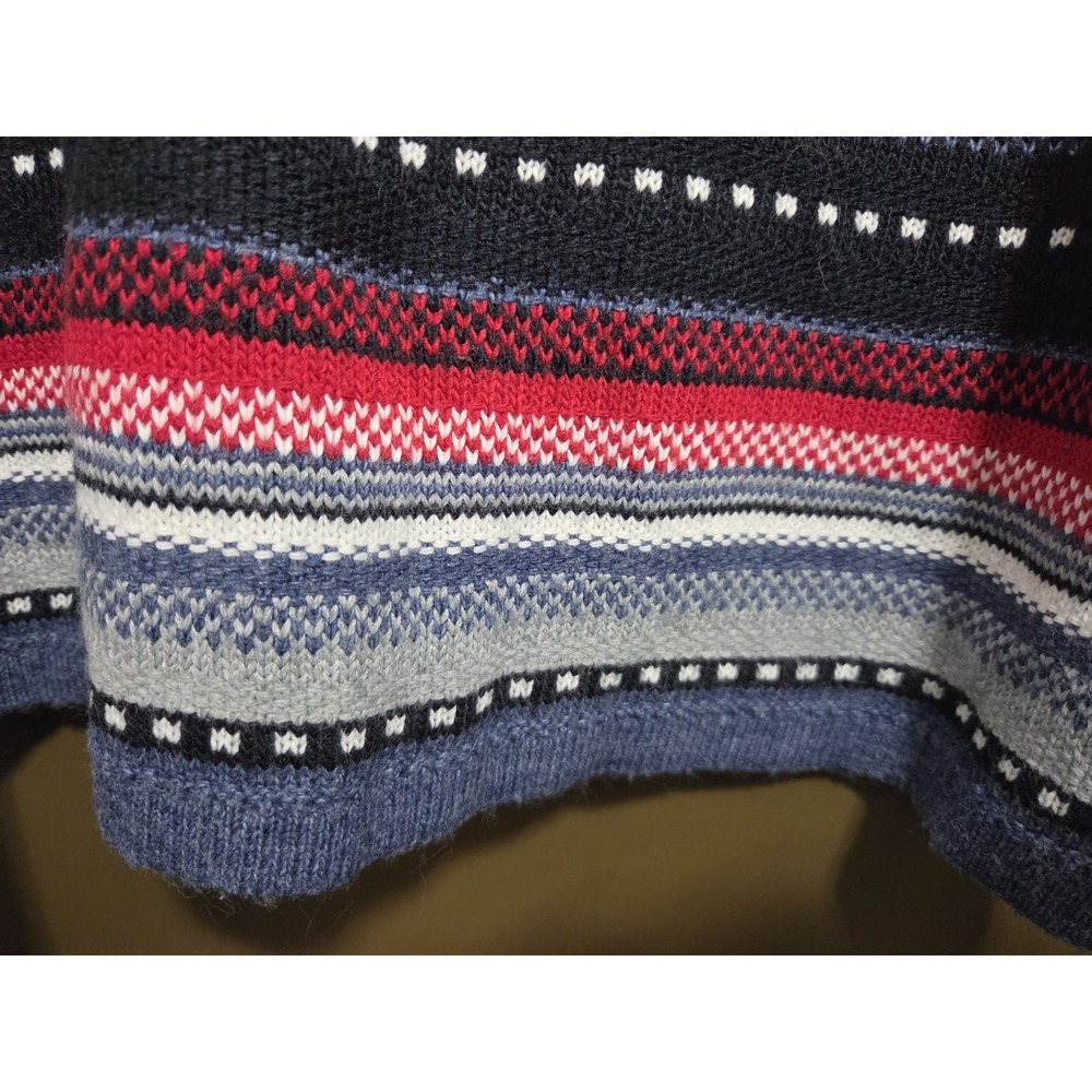 Vintage 90's Spunky L Cardigan Sweater Front Zip Fair Isle Nordic Light Layer - Picture 9 of 12